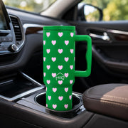 1200ML Stainless Steel Tumbler with Handle & Lid, 2 Straws (Matcha Kiss)