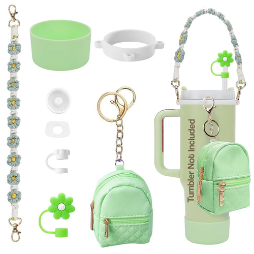 7 PCS Cup Accessories Set | Tumbler Accessories for 30oz & 40oz | Silicone Boot, Handle Strap, Coin Purse & Straw Covers(Tumbler Not Included)