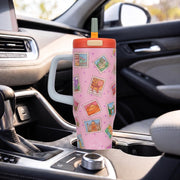 1200ML Stainless Steel Tumbler with Handle & Pop-Up Lid (Printed)