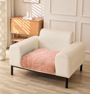 Sofa Cover Mat Leaf Coral Fleece Chenille Fabric Seater Sofa (Peach)