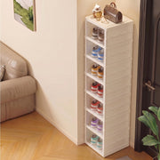 6-Layer Foldable & Stackable Shoe Cabinet with Transparent Front Door (Transparent)