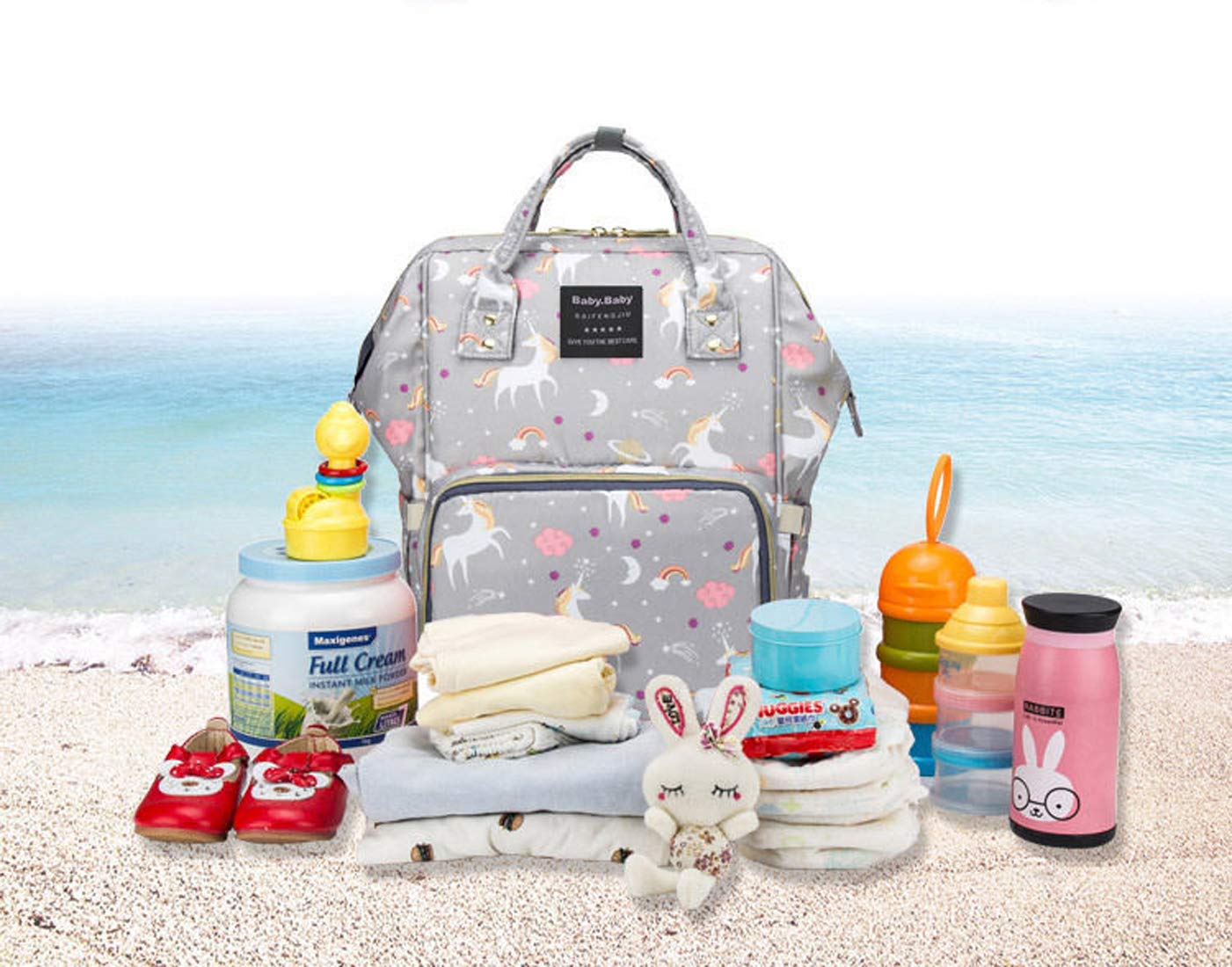 Baby Diaper Bag Maternity Standard Backpack (Grey Winter), 21 Litre
