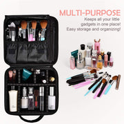 Black Makeup Case & Sky Blue Jewelry Box – Stylish Travel Organizer Set for Sister