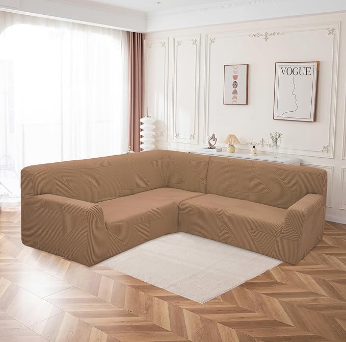 Universal Jacquard Thickened Fabric Sofa Cover (Camel)