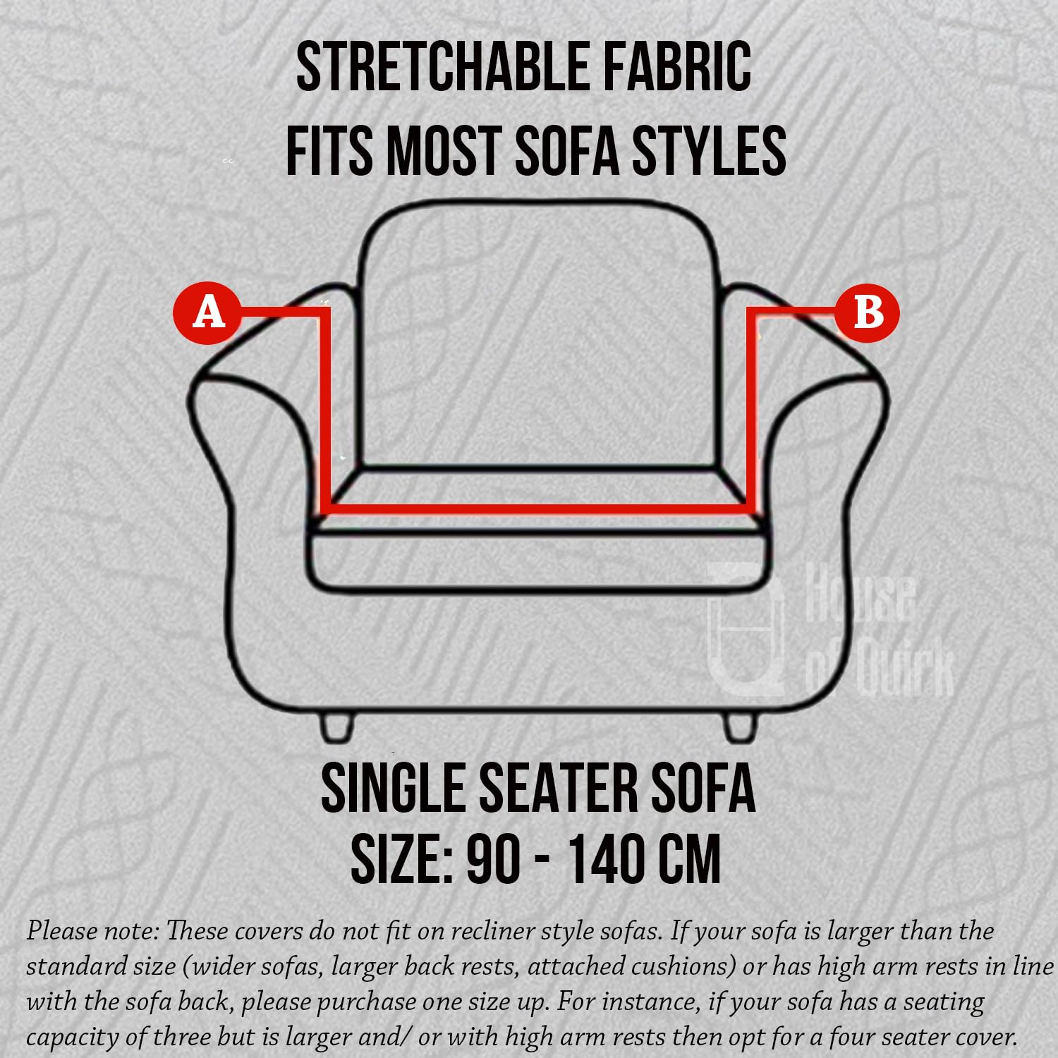 Universal Jacquard Fabric Sofa Cover- Charcoal