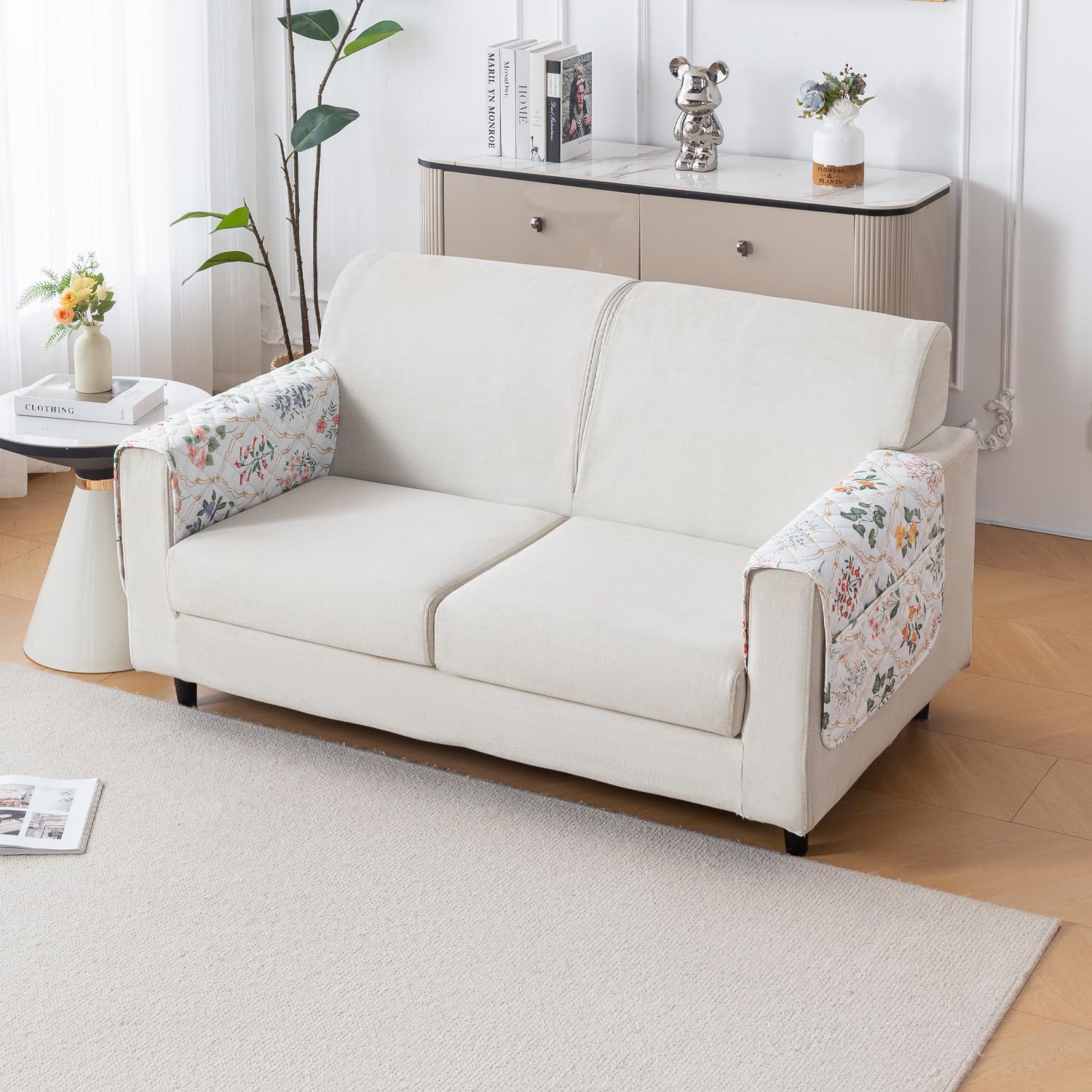 Printed Quilted Sofa Cover for 1/2/3/4 Seater Anti-Slip- Baghe Bahar