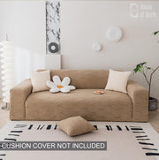 Universal Jacquard Leaf Texture Fabric Sofa Cover (Camel)