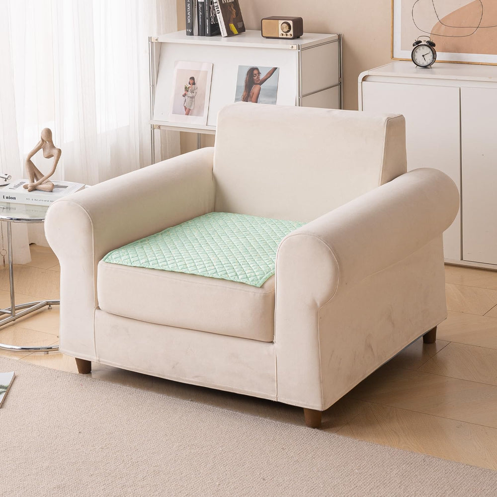 Printed Sofa Cover for Indian Sofa Set Quilted, Washable & Durable (Green Autumn)