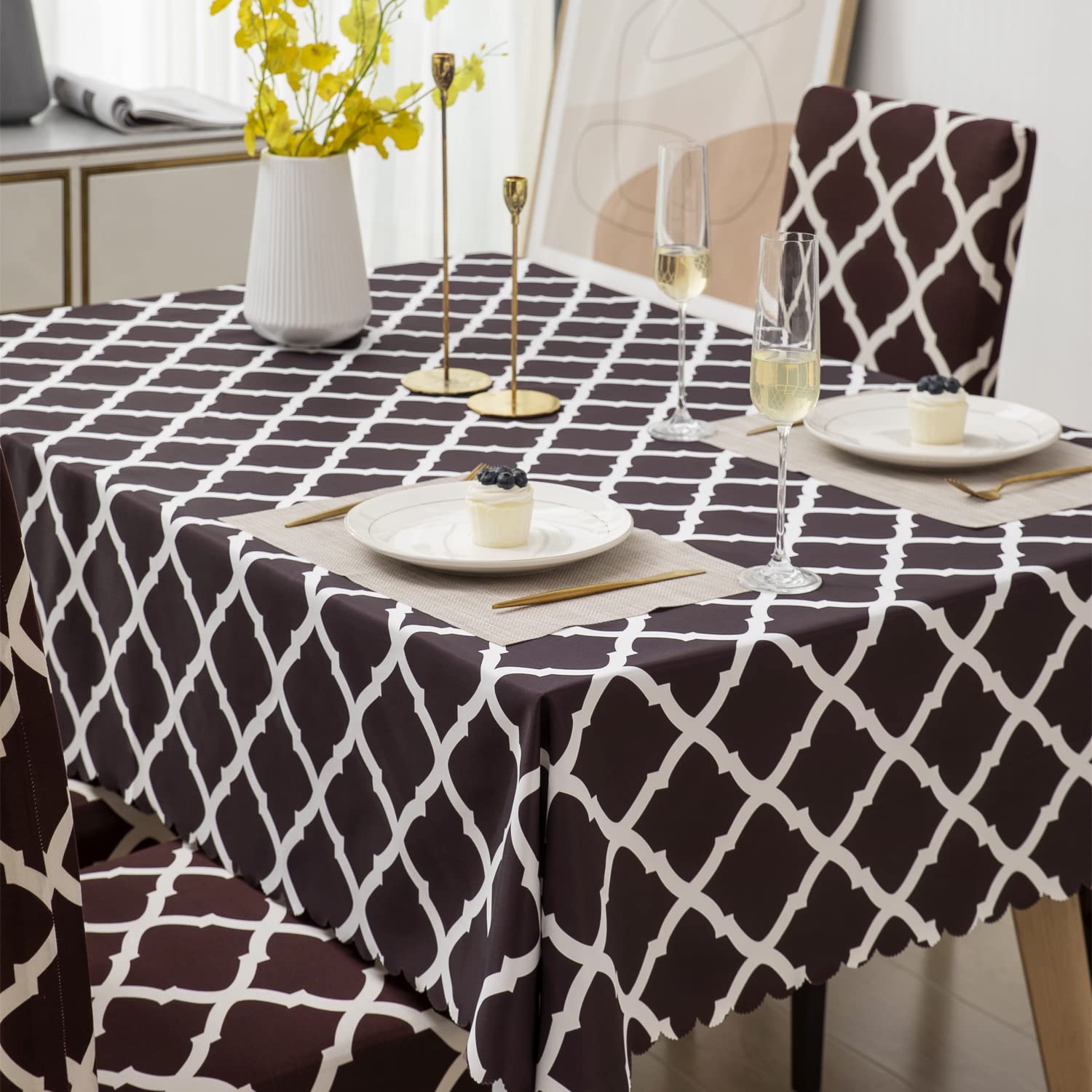 Dining Table Cover waterproof (140X180 CM, 1 Table Cover only)