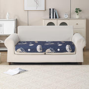 'Aura Petal Series' Quilted Sofa Mat Printed – Anti Slip (Paisley Charcoal)