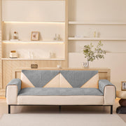 Sofa Covers Mat Velvet Herringbone Chenille Fabric (Grey)