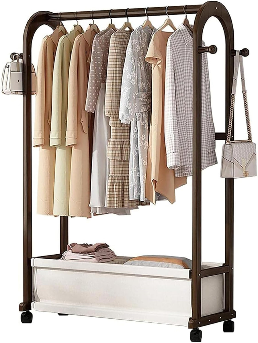 Portable Wooden Garment Rack Free-Standing Armoire-70 CM