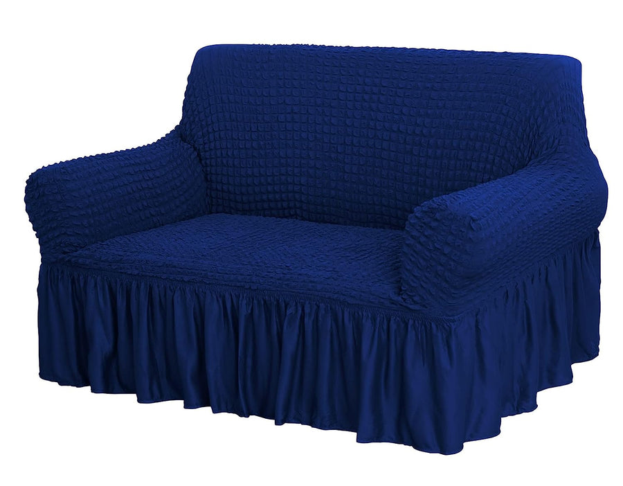 Bubble Frill Couch Cover-Navy