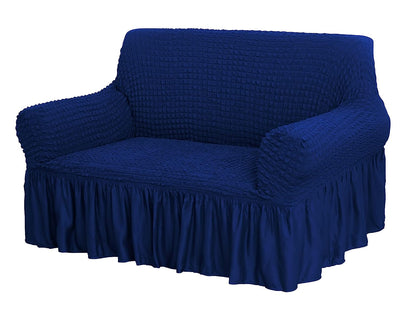 Bubble Frill Couch Cover-Navy