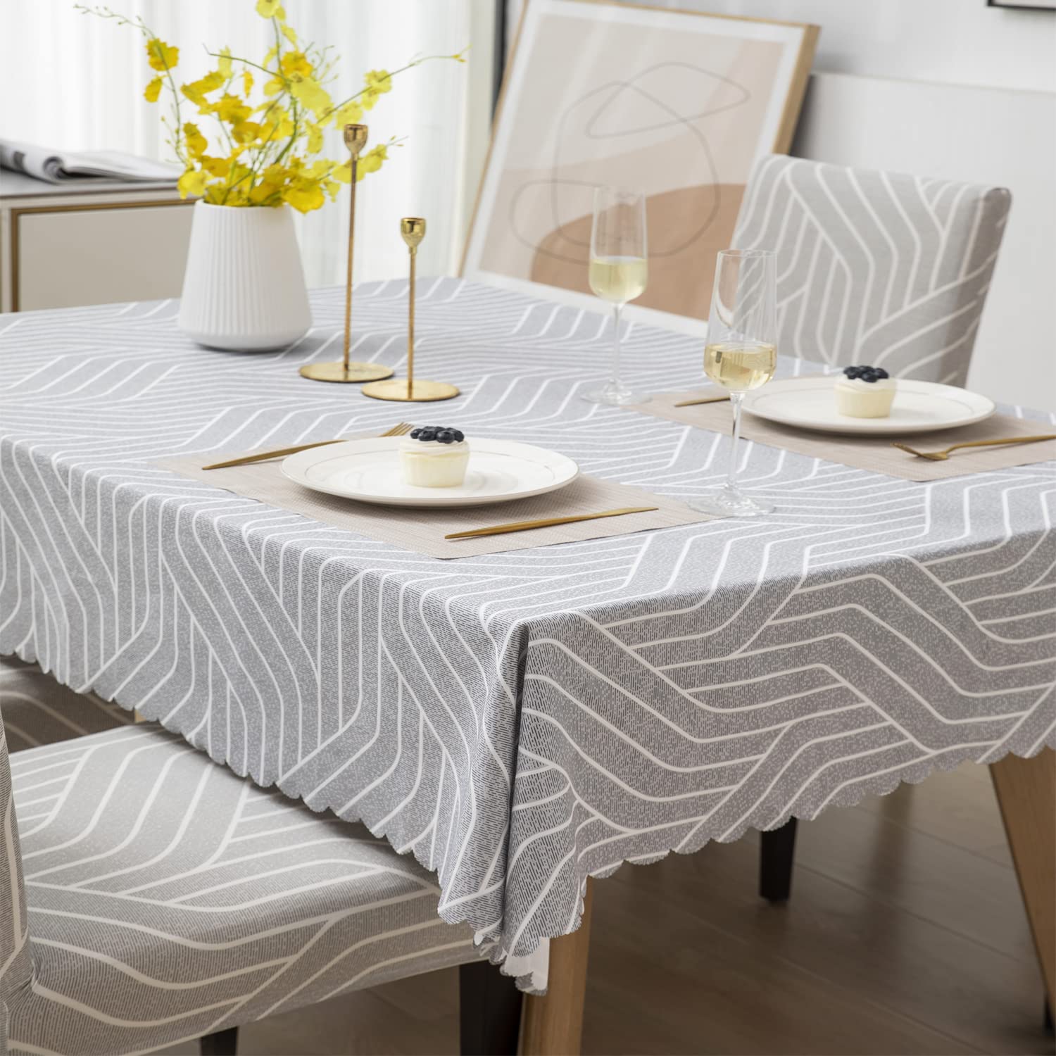 Dining Table Cover waterproof (140X180 CM, 1 Table Cover only)