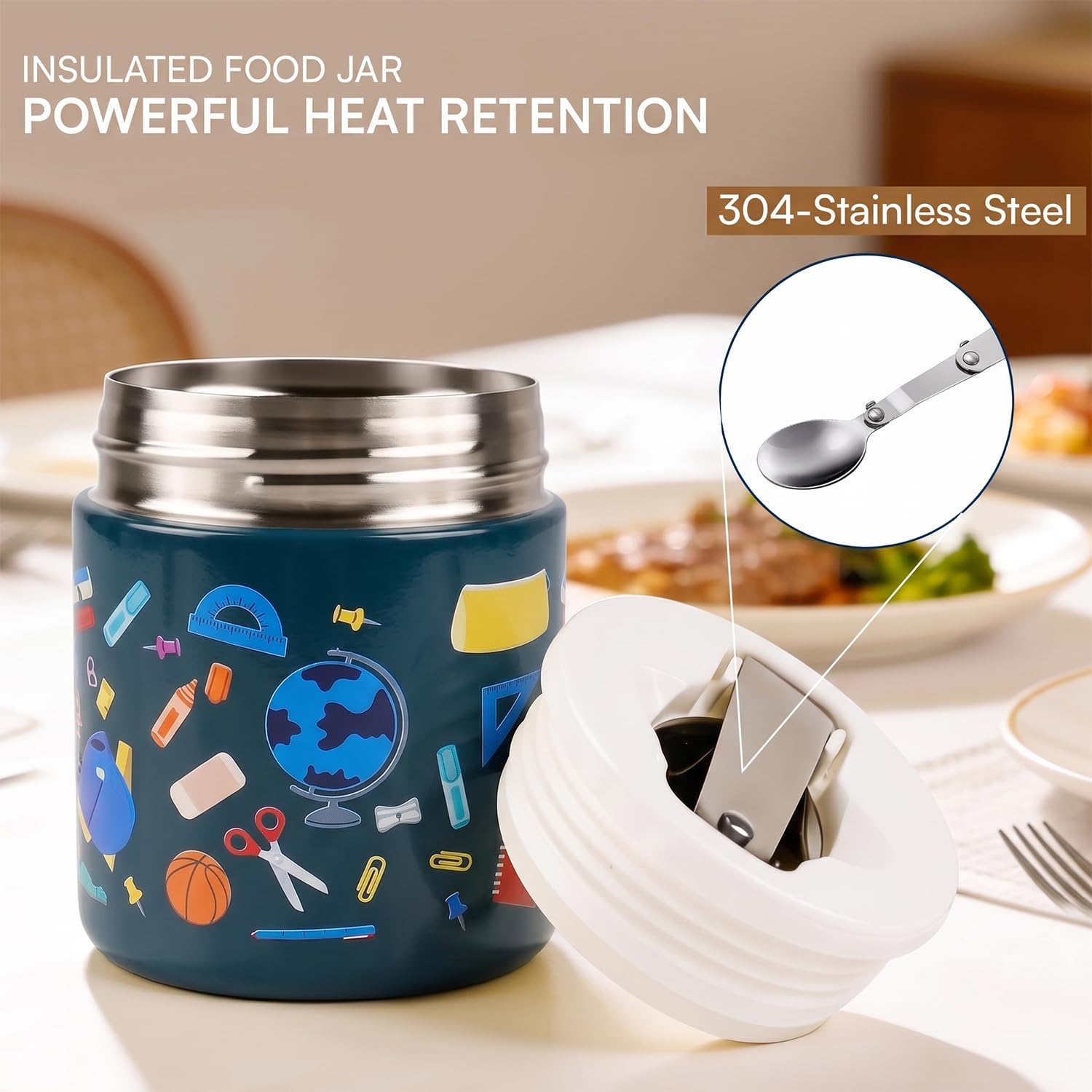 304 Stainless Steel Baby Feeding Bowl with Spoon 300ml