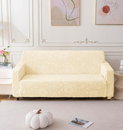 Universal Jacquard Waterproof Camellia Thickened Fabric Sofa Cover (Beige)