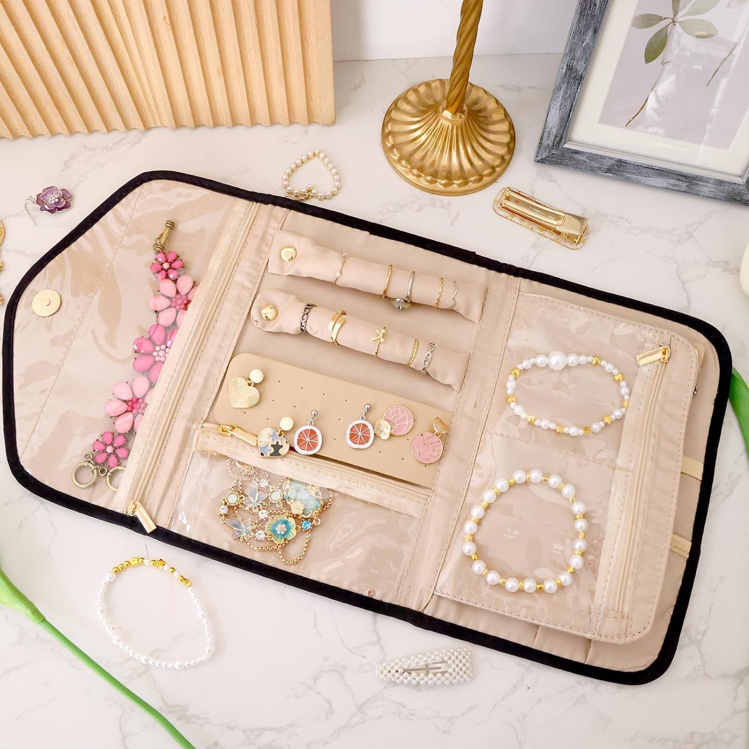 Foldable Travel Jewelry Storage Pouch