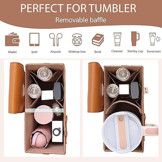 Crossbody Tumbler Holder with Purse Compartment