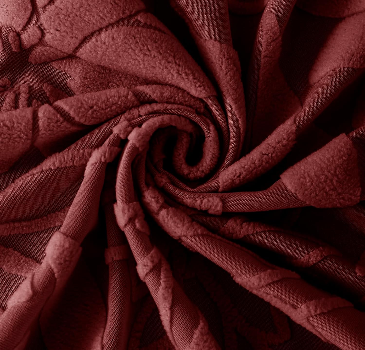 Universal Jacquard Waterproof Camellia Fabric Sofa Cover (Maroon)