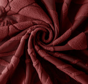 Universal Jacquard Waterproof Camellia Fabric Sofa Cover (Maroon)