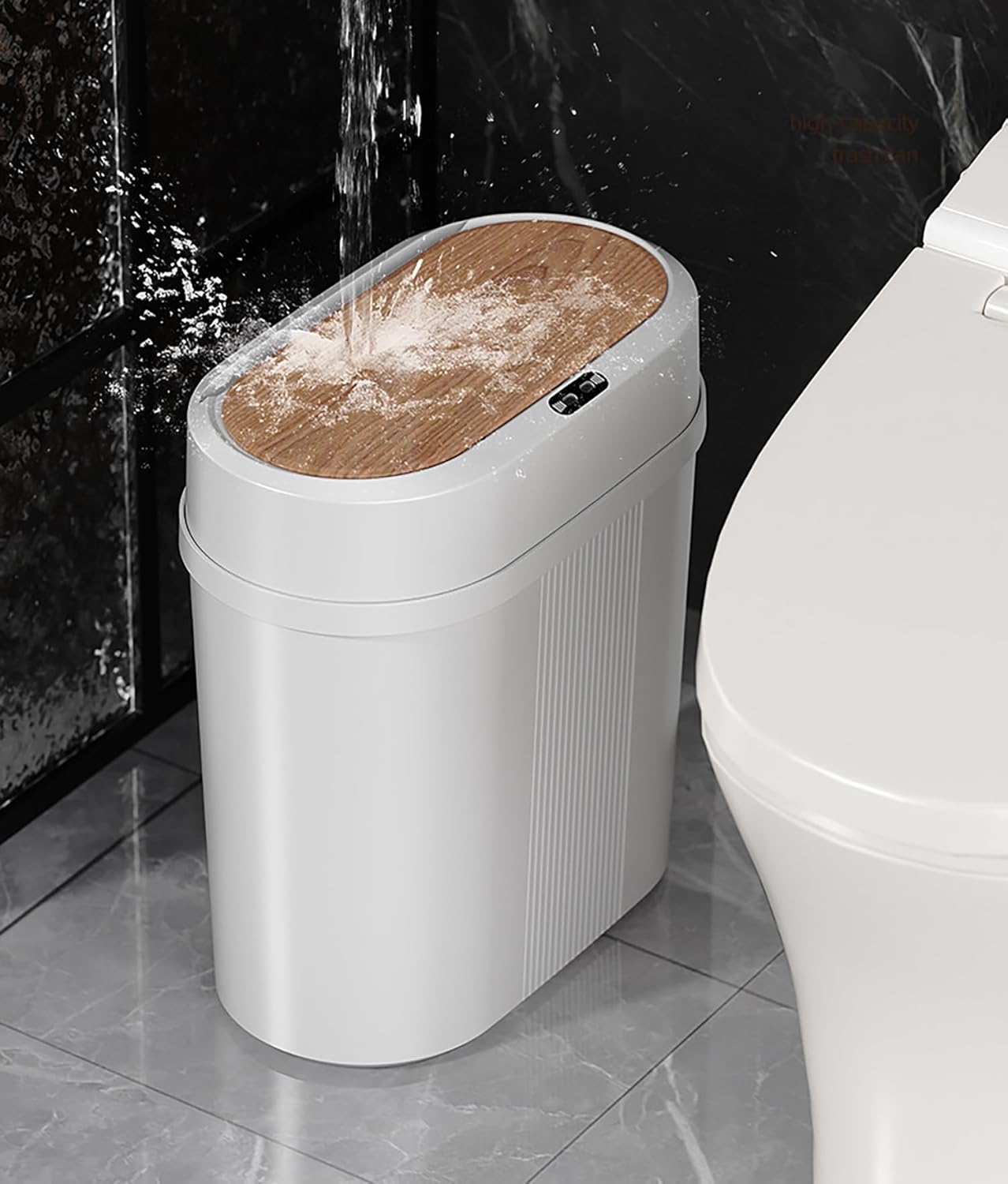 12L Slim Modern Dustbin with Lid & 4-Leg Stand  Space-Saving Waste Bin
