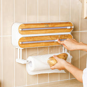 3-in-1 Magnetic Wrap Dispenser & Cutter Towel Organizer