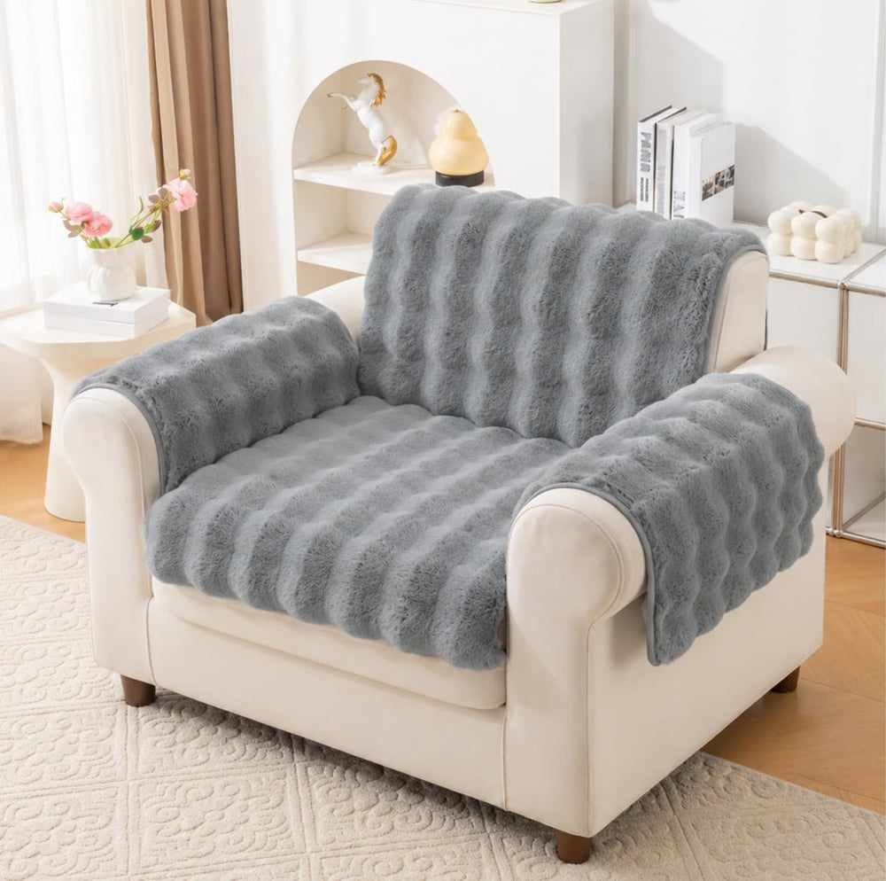 Rabbit Plush Sofa Cover Design - Grey