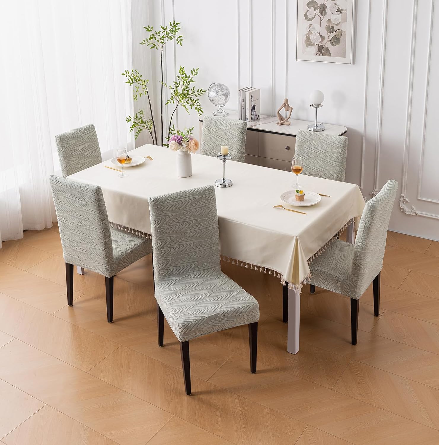 Universal Fit Modern Stretch Chair Cover – 220 GSM Jacquard Fabric (Grey)