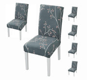 Elastic Chair Cover Stretch Removable Washable (Branch Grey) Polyester