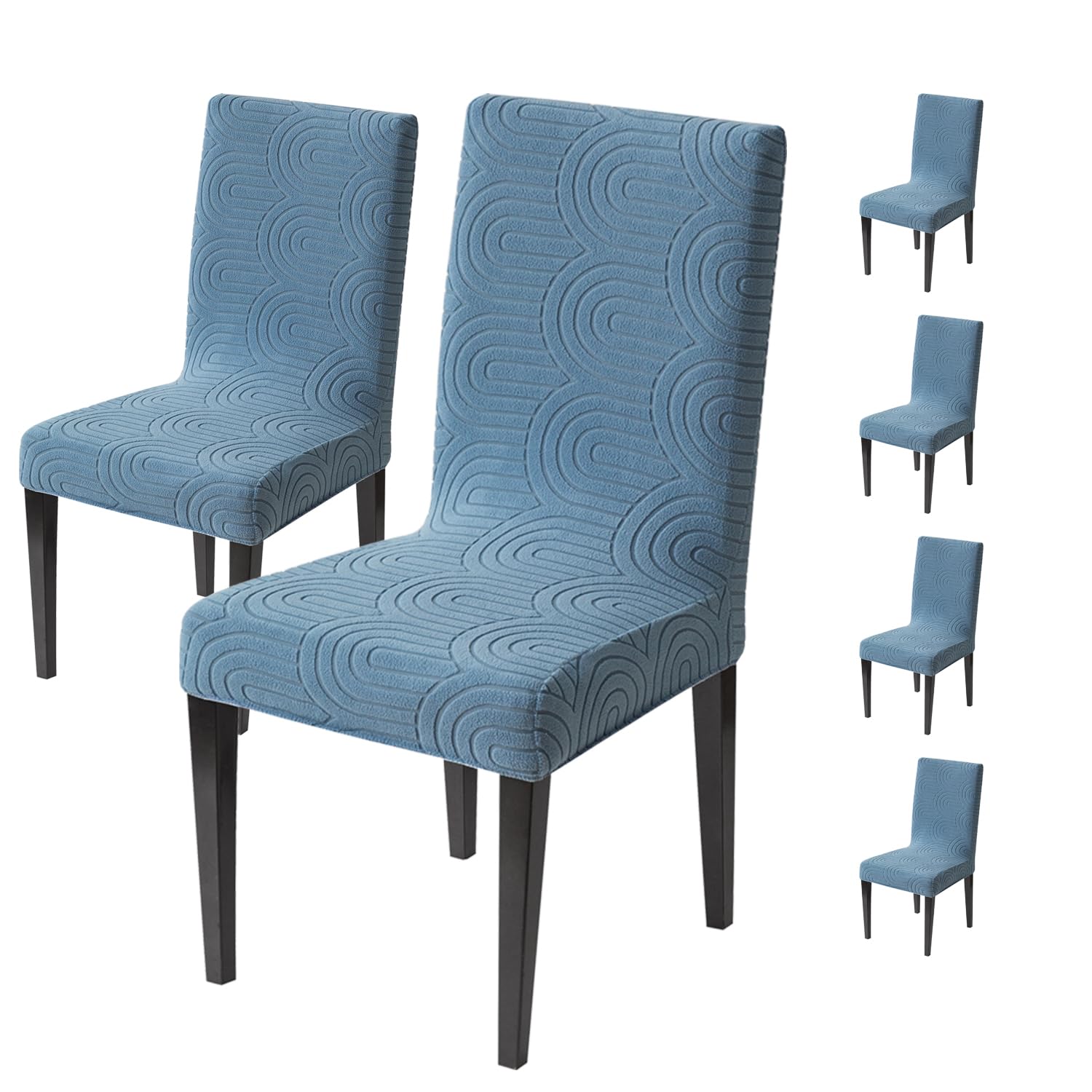 Premium Stretch Chair Cover – 220 GSM Jacquard Fabric (Light Blue)