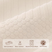 Ridge Plush Sofa Cover  Floral Design - Ivory