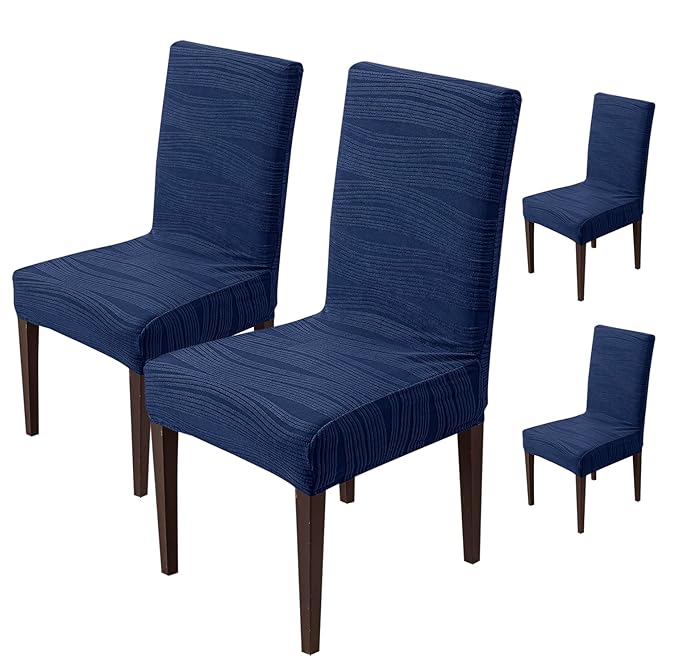 Stretchy Universal Jacquard Waterproof Chair Cover (Navy Blue)