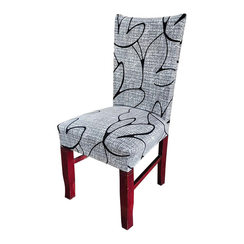 Elastic Chair Cover Stretch Removable Washable (Grey Bloom)