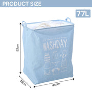 Large Laundry Basket Bag, Drawstring Storage - Grey
