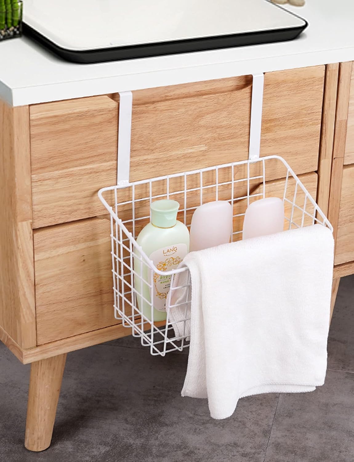 Over Door Hanging Storage Baskets – No-Drill Kitchen & Bathroom Organizer