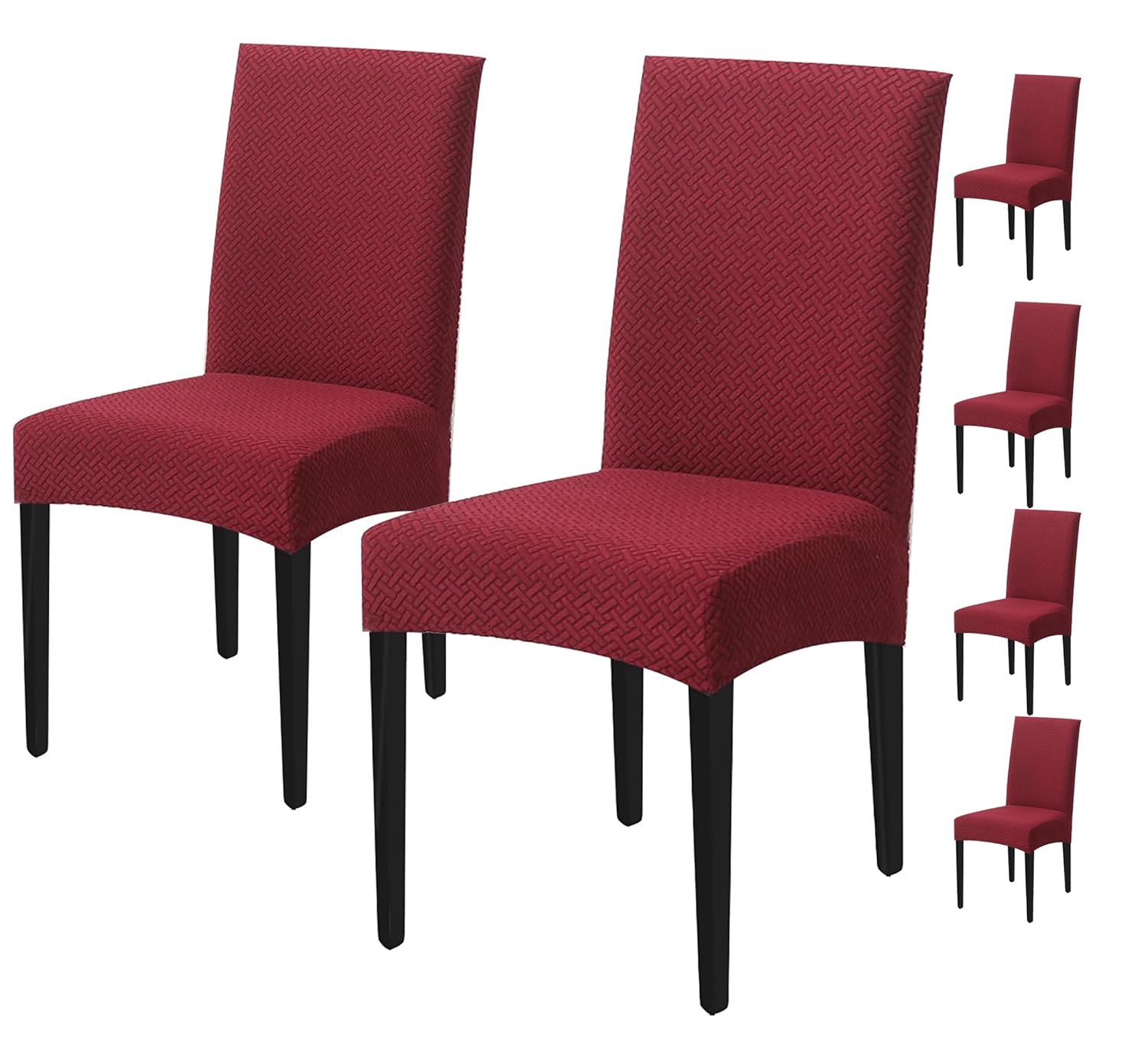 Elastic Jacquard Chair Cover Stretch Removable (Maroon)