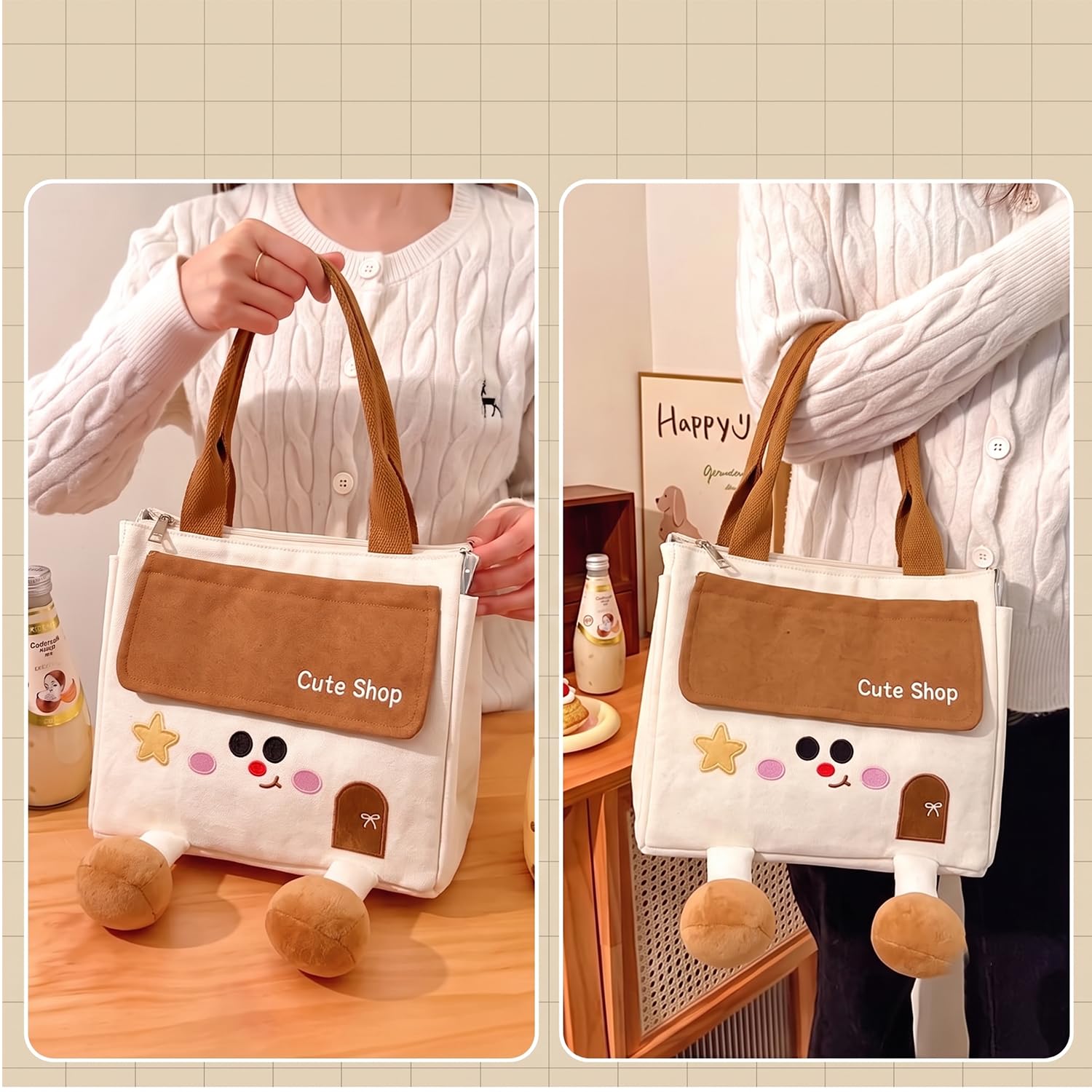3D Leg Insulated Lunch Bag, Cute Thermal Lunch Tote, Large Capacity Meal Bag