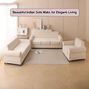 Printed Sofa Cover for Indian Sofa Set Quilted, Washable & Durable (Sandwave)