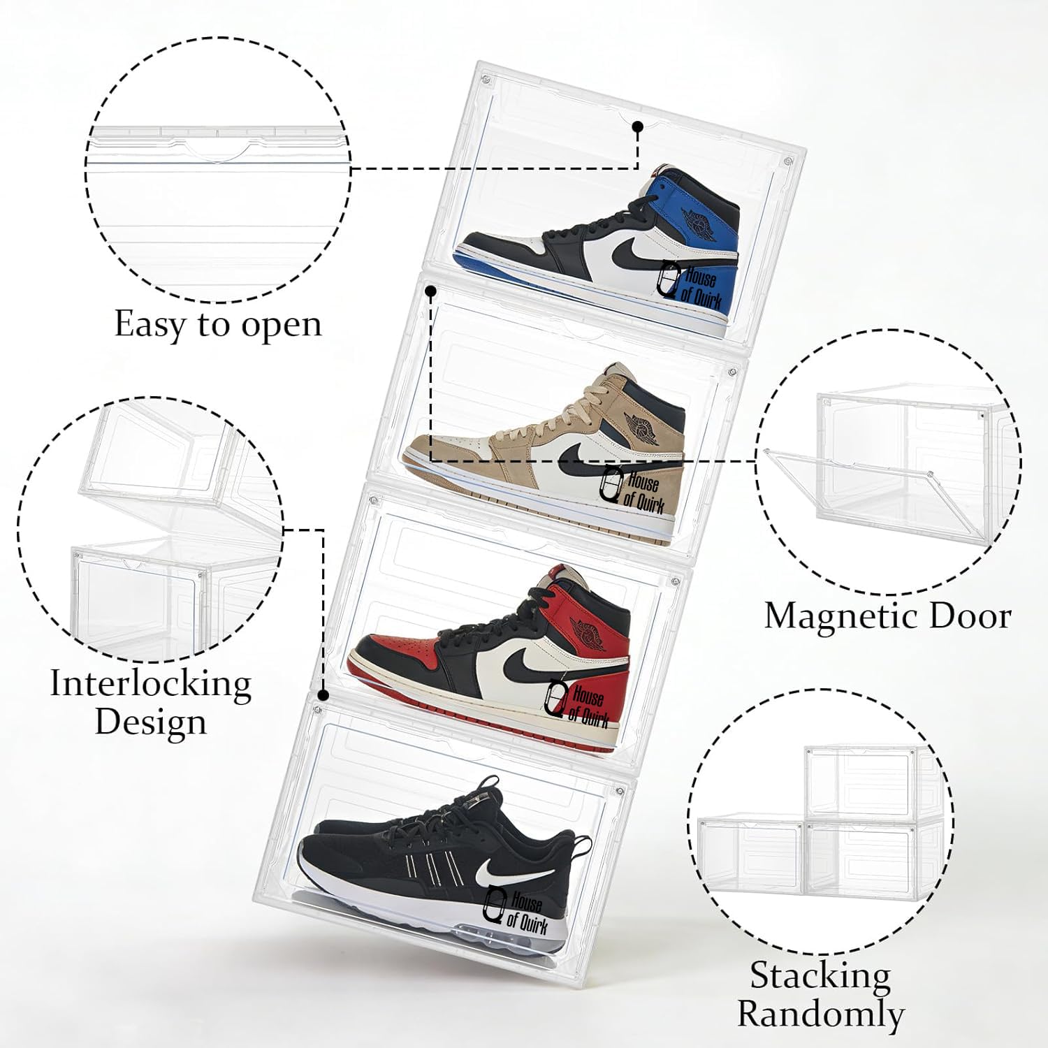 Shoe Storage Organizer Boxes White