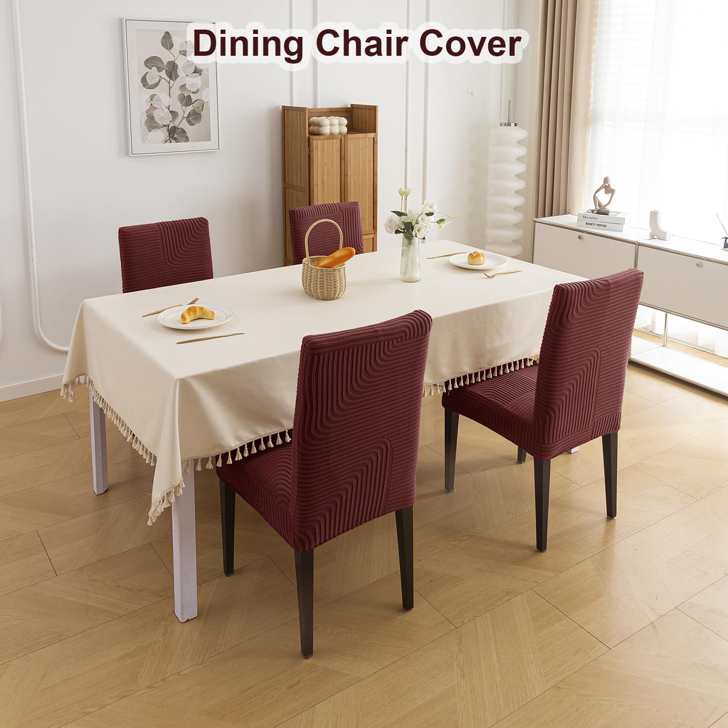 Stretchy Universal Jacquard Waterproof Sapphire Chair Cover (Maroon)