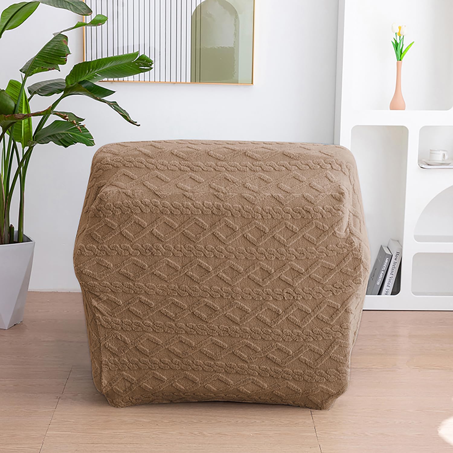 Universal Thick 280 GSM Jacquard Sofa Cover (Tan)