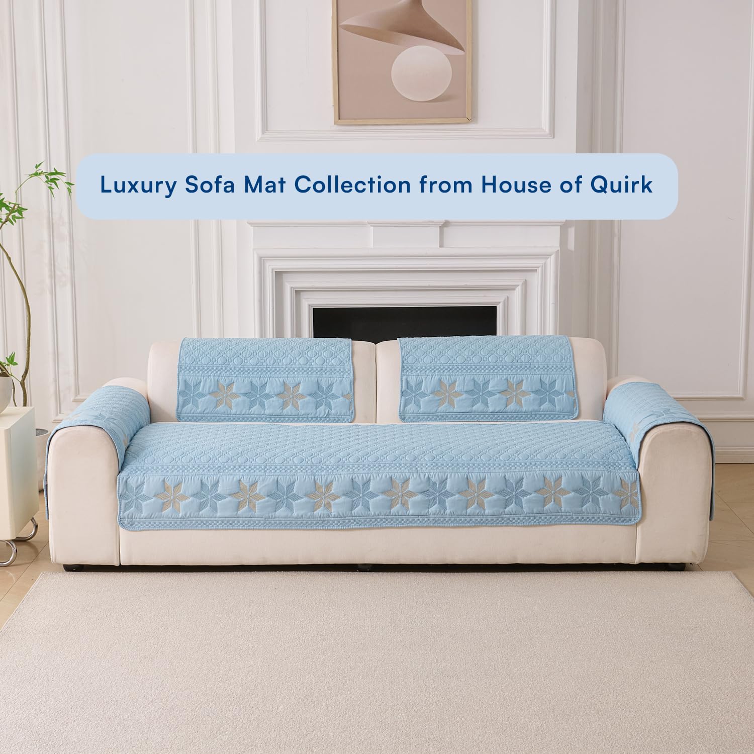 Glacier Series Quilted Sofa Cover – Soft, non-slip & washable furniture protector-Glacier