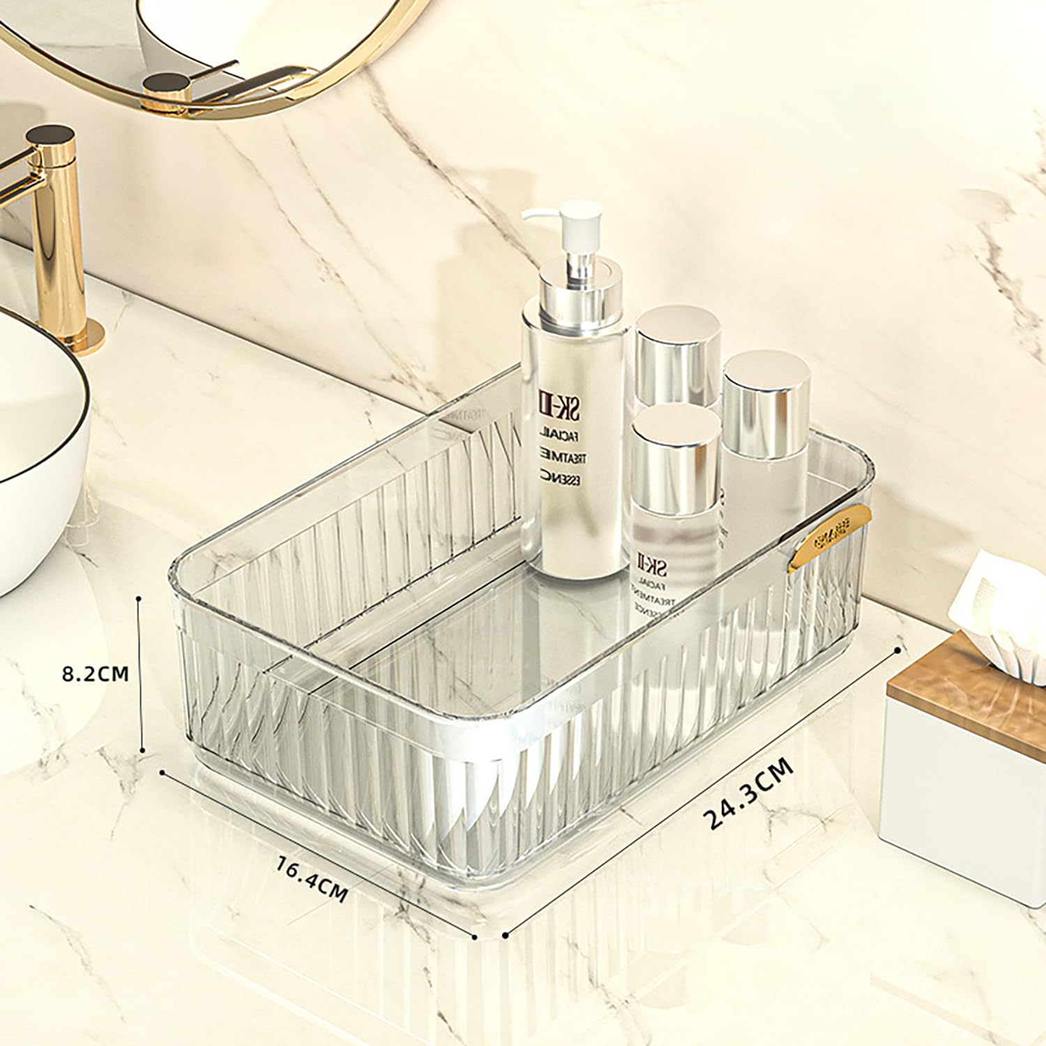 Acrylic Transparent Open Lid Small Decorative Tray
