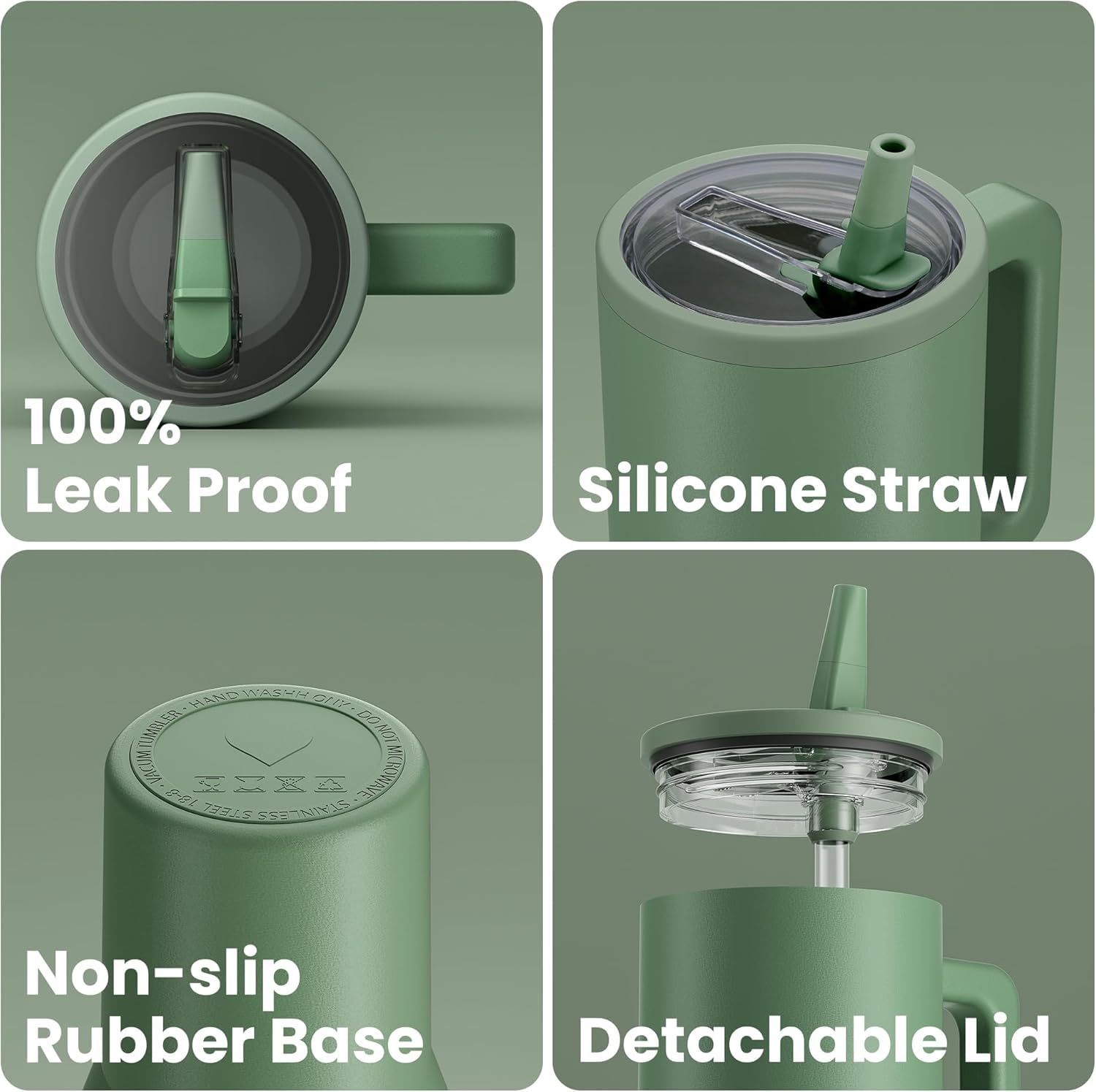 1200ML Tumbler with Handle & Simple Flip Straw