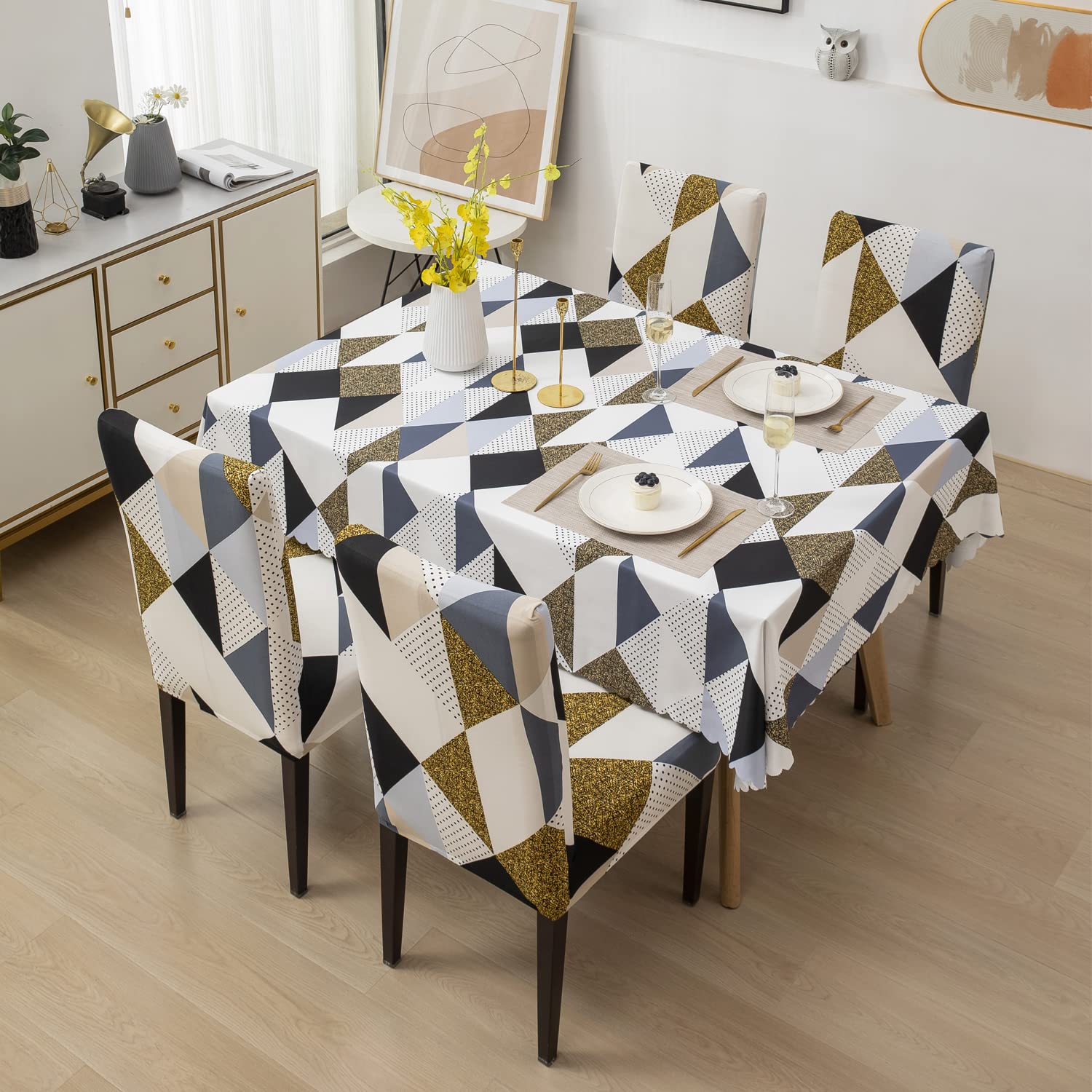 Dining Table Cover waterproof (140X180 CM, 1 Table Cover only)