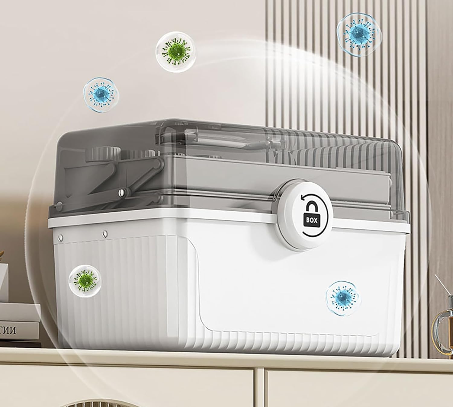 Multifunctional Storage Box - Portable Plastic Organizer (White)