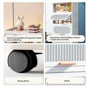 Stackable Collapsible Storage Boxes with Wheels and Doors – Versatile Plastic ( White 40 cm)
