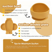9 Pcs Silicone Feeding Set for Babies | Airplane Divided Plate