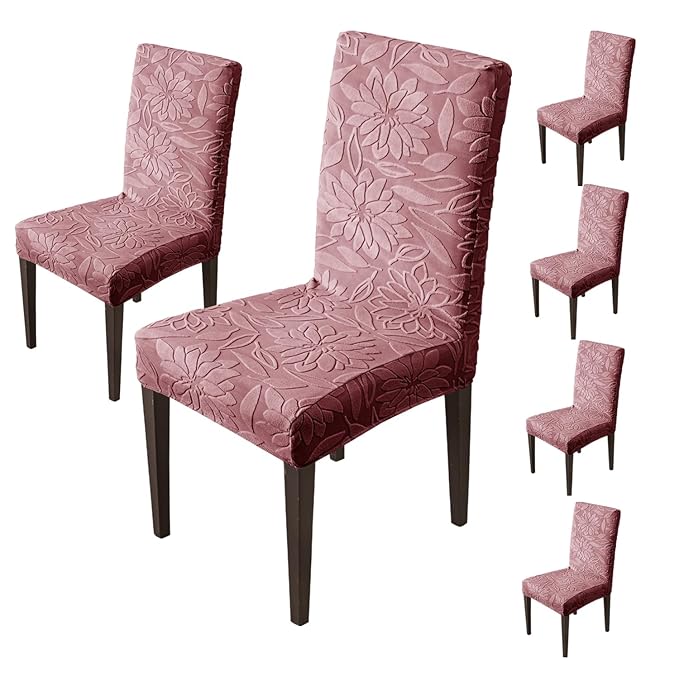 Stretchy Universal Camellia Jacquard Waterproof Chair Cover (Maroon)